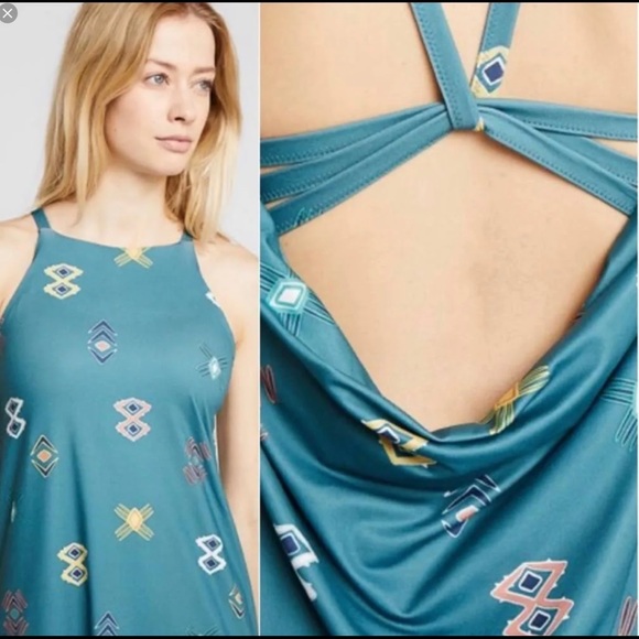 NWOT Patagonia Sliding Rock Dress Spaced Out: Tasmanian Teal - Picture 5 of 6